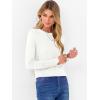 image:imageANRABESS Sweaters for Women Long Sleeve Crewneck Fitted Business Casual Pullover Tops 2025 Fall Outfits with Button CuffWhite