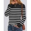 image:imageANRABESS Sweaters for Women Long Sleeve Lightweight Crewneck Soft Basic Knit Loose Fit Pullover Top 2025 Fall Trendy OutfitsBlack White