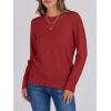 image:imageANRABESS Sweaters for Women Long Sleeve Lightweight Crewneck Soft Basic Knit Loose Fit Pullover Top 2025 Fall Trendy OutfitsBrick Red