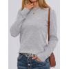 image:imageANRABESS Sweaters for Women Long Sleeve Lightweight Crewneck Soft Basic Knit Loose Fit Pullover Top 2025 Fall Trendy OutfitsLight Gray