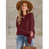 image:imageANRABESS Sweaters for Women Oversized Cable Knit Fall Long Sleeve Crewneck Casual Pullover Sweater Tops 2025 Winter OutfitsBright Burgundy