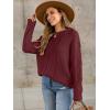 image:imageANRABESS Sweaters for Women Oversized Cable Knit Fall Long Sleeve Crewneck Casual Pullover Sweater Tops 2025 Winter OutfitsBright Burgundy