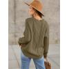 image:imageANRABESS Sweaters for Women Oversized Cable Knit Fall Long Sleeve Crewneck Casual Pullover Sweater Tops 2025 Winter OutfitsBrown Yellow