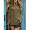 image:imageANRABESS Sweaters for Women Oversized Cable Knit Fall Long Sleeve Crewneck Casual Pullover Sweater Tops 2025 Winter OutfitsBrown Yellow