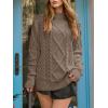 image:imageANRABESS Sweaters for Women Oversized Cable Knit Fall Long Sleeve Crewneck Casual Pullover Sweater Tops 2025 Winter OutfitsCoffee