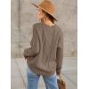 image:imageANRABESS Sweaters for Women Oversized Cable Knit Fall Long Sleeve Crewneck Casual Pullover Sweater Tops 2025 Winter OutfitsCoffee