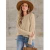 image:imageANRABESS Sweaters for Women Oversized Cable Knit Fall Long Sleeve Crewneck Casual Pullover Sweater Tops 2025 Winter OutfitsDark Apricot