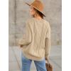 image:imageANRABESS Sweaters for Women Oversized Cable Knit Fall Long Sleeve Crewneck Casual Pullover Sweater Tops 2025 Winter OutfitsDark Apricot