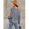 image:imageANRABESS Sweaters for Women Oversized Cable Knit Fall Long Sleeve Crewneck Casual Pullover Sweater Tops 2025 Winter OutfitsDeep Grey