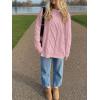 image:imageANRABESS Sweaters for Women Oversized Cable Knit Fall Long Sleeve Crewneck Casual Pullover Sweater Tops 2025 Winter OutfitsLight Pink