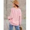 image:imageANRABESS Sweaters for Women Oversized Cable Knit Fall Long Sleeve Crewneck Casual Pullover Sweater Tops 2025 Winter OutfitsLight Pink