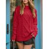 image:imageANRABESS Sweaters for Women Oversized Cable Knit Fall Long Sleeve Crewneck Casual Pullover Sweater Tops 2025 Winter OutfitsRed