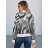 image:imageANRABESS Sweaters for Women Striped Half Zip Long Sleeve Ribbed Knit Pullover Comfy Casual Lightweight Tops 2025 Fall FashionStriped Black White