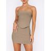 image:imageANRABESS Women 2 Piece Skirt Sets Summer Strapless Crop Top Matching Bodycon Sexy Going Out Mini Club Dress Outfit ClothesCamel