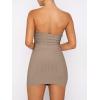 image:imageANRABESS Women 2 Piece Skirt Sets Summer Strapless Crop Top Matching Bodycon Sexy Going Out Mini Club Dress Outfit ClothesCamel