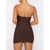 image:imageANRABESS Women 2 Piece Skirt Sets Summer Strapless Crop Top Matching Bodycon Sexy Going Out Mini Club Dress Outfit ClothesCoffee