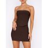 image:imageANRABESS Women 2 Piece Skirt Sets Summer Strapless Crop Top Matching Bodycon Sexy Going Out Mini Club Dress Outfit ClothesCoffee