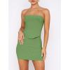 image:imageANRABESS Women 2 Piece Skirt Sets Summer Strapless Crop Top Matching Bodycon Sexy Going Out Mini Club Dress Outfit ClothesGreen
