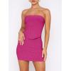 image:imageANRABESS Women 2 Piece Skirt Sets Summer Strapless Crop Top Matching Bodycon Sexy Going Out Mini Club Dress Outfit ClothesHot Pink