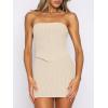 image:imageANRABESS Women 2 Piece Skirt Sets Summer Strapless Crop Top Matching Bodycon Sexy Going Out Mini Club Dress Outfit ClothesLight Apricot