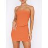 image:imageANRABESS Women 2 Piece Skirt Sets Summer Strapless Crop Top Matching Bodycon Sexy Going Out Mini Club Dress Outfit ClothesOrange