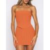 image:imageANRABESS Women 2 Piece Skirt Sets Summer Strapless Crop Top Matching Bodycon Sexy Going Out Mini Club Dress Outfit ClothesOrange