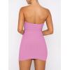 image:imageANRABESS Women 2 Piece Skirt Sets Summer Strapless Crop Top Matching Bodycon Sexy Going Out Mini Club Dress Outfit ClothesPink