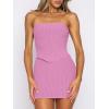 image:imageANRABESS Women 2 Piece Skirt Sets Summer Strapless Crop Top Matching Bodycon Sexy Going Out Mini Club Dress Outfit ClothesPink
