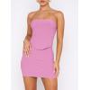 image:imageANRABESS Women 2 Piece Skirt Sets Summer Strapless Crop Top Matching Bodycon Sexy Going Out Mini Club Dress Outfit ClothesPink