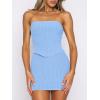 image:imageANRABESS Women 2 Piece Skirt Sets Summer Strapless Crop Top Matching Bodycon Sexy Going Out Mini Club Dress Outfit ClothesSky
