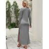 image:imageANRABESS Women Long Sleeve Dresses 2025 Fall Casual Crewneck Loose Fit Split Flowy WrinkleFree Travel Vacation Maxi DressGrey