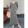 image:imageANRABESS Women Long Sleeve Dresses 2025 Fall Casual Crewneck Loose Fit Split Flowy WrinkleFree Travel Vacation Maxi DressGrey