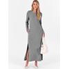 image:imageANRABESS Women Long Sleeve Dresses 2025 Fall Casual Crewneck Loose Fit Split Flowy WrinkleFree Travel Vacation Maxi DressGrey