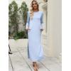 image:imageANRABESS Women Long Sleeve Dresses 2025 Fall Casual Crewneck Loose Fit Split Flowy WrinkleFree Travel Vacation Maxi DressLight Blue