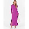 image:imageANRABESS Women Long Sleeve Dresses 2025 Fall Casual Crewneck Loose Fit Split Flowy WrinkleFree Travel Vacation Maxi DressPurple Red