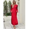 image:imageANRABESS Women Long Sleeve Dresses 2025 Fall Casual Crewneck Loose Fit Split Flowy WrinkleFree Travel Vacation Maxi DressRed