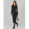 image:imageANRABESS Women Long Sleeve Sweater Dress Crewneck Bodycon Stretch Slim Fit Ribbed Knit Midi Dresses 2025 Fall Trendy Outfits Black Medium