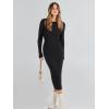 image:imageANRABESS Women Long Sleeve Sweater Dress Crewneck Bodycon Stretch Slim Fit Ribbed Knit Midi Dresses 2025 Fall Trendy Outfits Black Medium