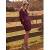 image:imageANRABESS Women Long Sleeve Turtle Mock Neck Rib Knit Stretch Slim Fitted Bodycon Sweater Mini Short Dress 2025 Fall OutfitsWine Red