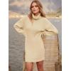 image:imageANRABESS Women Oversized Sweater Dress Turtleneck Batwing Long Sleeve Ribbed Knit Loose 2025 Fall Winter Casual Short DressApricot
