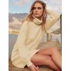 image:imageANRABESS Women Oversized Sweater Dress Turtleneck Batwing Long Sleeve Ribbed Knit Loose 2025 Fall Winter Casual Short DressApricot