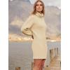 image:imageANRABESS Women Oversized Sweater Dress Turtleneck Batwing Long Sleeve Ribbed Knit Loose 2025 Fall Winter Casual Short DressApricot