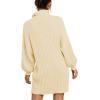 image:imageANRABESS Women Oversized Sweater Dress Turtleneck Batwing Long Sleeve Ribbed Knit Loose 2025 Fall Winter Casual Short DressApricot
