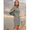 image:imageANRABESS Women Oversized Sweater Dress Turtleneck Batwing Long Sleeve Ribbed Knit Loose 2025 Fall Winter Casual Short DressCoffee Gray