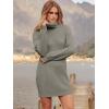 image:imageANRABESS Women Oversized Sweater Dress Turtleneck Batwing Long Sleeve Ribbed Knit Loose 2025 Fall Winter Casual Short DressCoffee Gray