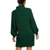 image:imageANRABESS Women Oversized Sweater Dress Turtleneck Batwing Long Sleeve Ribbed Knit Loose 2025 Fall Winter Casual Short DressDark Green