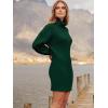 image:imageANRABESS Women Oversized Sweater Dress Turtleneck Batwing Long Sleeve Ribbed Knit Loose 2025 Fall Winter Casual Short DressDark Green