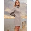 image:imageANRABESS Women Oversized Sweater Dress Turtleneck Batwing Long Sleeve Ribbed Knit Loose 2025 Fall Winter Casual Short DressPink Apricot