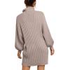 image:imageANRABESS Women Oversized Sweater Dress Turtleneck Batwing Long Sleeve Ribbed Knit Loose 2025 Fall Winter Casual Short DressPink Apricot