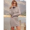 image:imageANRABESS Women Oversized Sweater Dress Turtleneck Batwing Long Sleeve Ribbed Knit Loose 2025 Fall Winter Casual Short DressPink Apricot